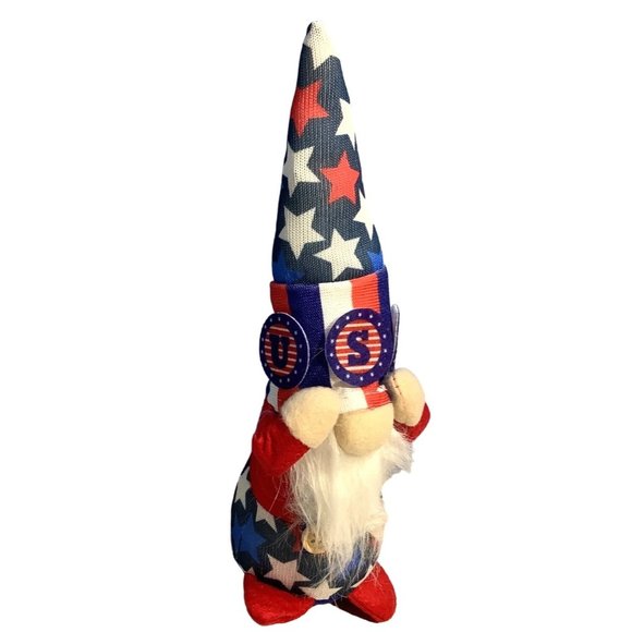 Lot of 2 Patriotic Gnome Plush Decor 4th Of July USA Red White Blue Memorial Day - Picture 4 of 8